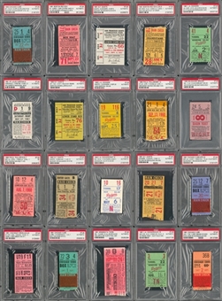 1960-61 Baseball Ticket Stub Collection With HR Tickets From Mantle, Mays, Aaron and Koufax Win Tickets - Lot of 21 (PSA)